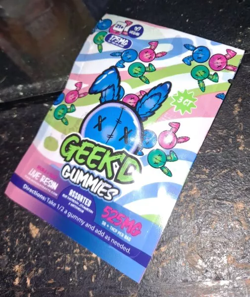 geek'd | gomitas delta 8 + thcp + live resin | 525 mg por bolsa