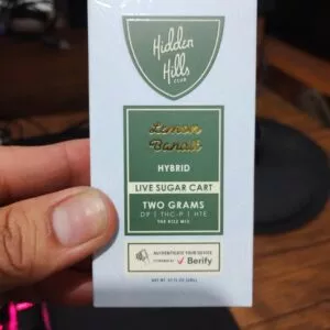 cartucho | hidden hills | d9, thc p, hte + live sugar | 2 gr | calidad premium