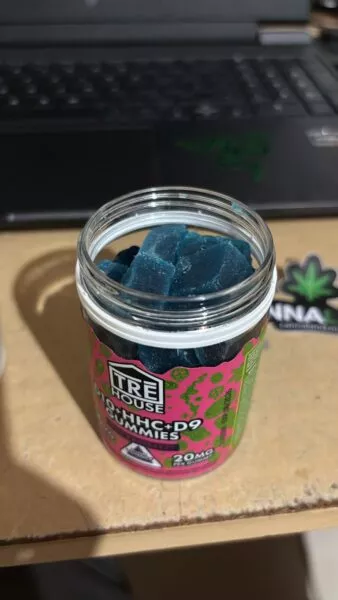 tre house | gomitas | d10 thc 10 mg/pza + hhc 5 mg/pza + d9 thc 5 mg/pza | 20 piezas | blue raspberry