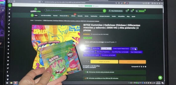 bitez gummies | delicioso chicloso | diferentes mezclas y sabores | 2000 mg | alta potencia | 2 piezas