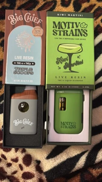 vape desechable big chief | thca + thcp + live resin | 3 gr | 3 ml | pluma de wax