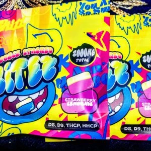bitez gummies | delicioso chicloso | diferentes mezclas y sabores | 2000 mg | alta potencia | 2 piezas