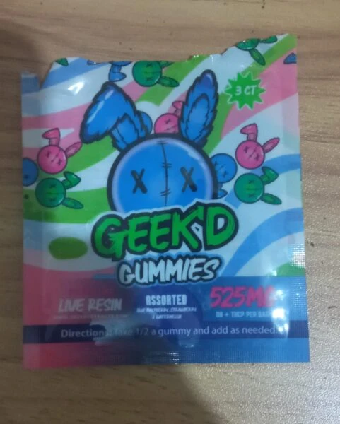 geek'd | gomitas delta 8 + thcp + live resin | 525 mg por bolsa