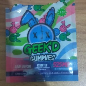 geek'd | gomitas delta 8 + thcp + live resin | 525 mg por bolsa