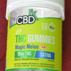 cbdfx | gomitas | delta 9 thc 10 mg/pza + cbd 30 mg/pza | 20 pzs | magic melon sativa