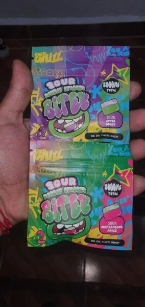 bitez gummies | delicioso chicloso | diferentes mezclas y sabores | 2000 mg | alta potencia | 2 piezas