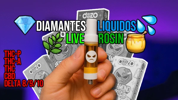 cartucho | dozo | delta 9 thcp, delta 8 thc, delta 10 thc, hxc, cbd, cbn, cbg + live rosin cdt + diamantes líquidos | 2.2 gr