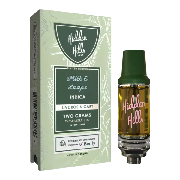 cartucho | hidden hills | thc p ultra + d9 | live rosin | bussin blend | 2 gr | calidad premium