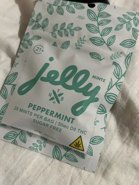 deliciosas mentas infusionadas | not your bakery jelly | delta 9 thc | 50 mg por bolsa | 25 piezas