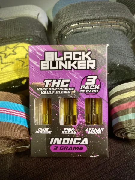 paquete 3 pzs cartuchos de wax 1g c/u | “black bunker” | thc variedad de sabores | 3 piezas