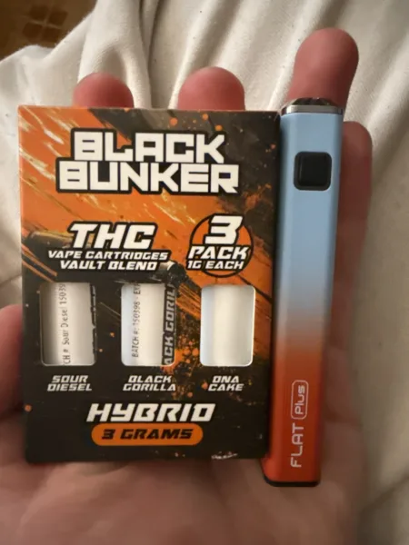 paquete 3 pzs cartuchos de wax 1g c/u | “black bunker” | thc variedad de sabores | 3 piezas