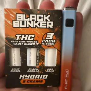 paquete 3 pzs cartuchos de wax 1g c/u | “black bunker” | thc variedad de sabores | 3 piezas