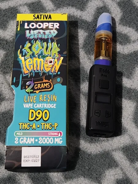 cartucho de wax 2g looper | lifted series live resin | d90, thc b, thc p, thc o, thc h