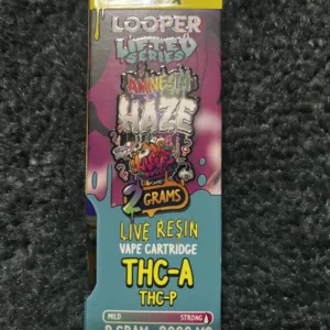 cartucho de wax 2g looper | lifted series live resin | d90, thc b, thc p, thc o, thc h