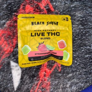 black sheep | gomitas strawberry lime delta 9 thc 150 mg | 3 piezas